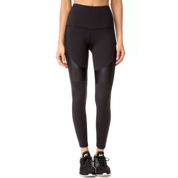 Splits59 Peloton Farrah High Waist Leggings black size L mesh net moto athletic - Picture 1 of 7
